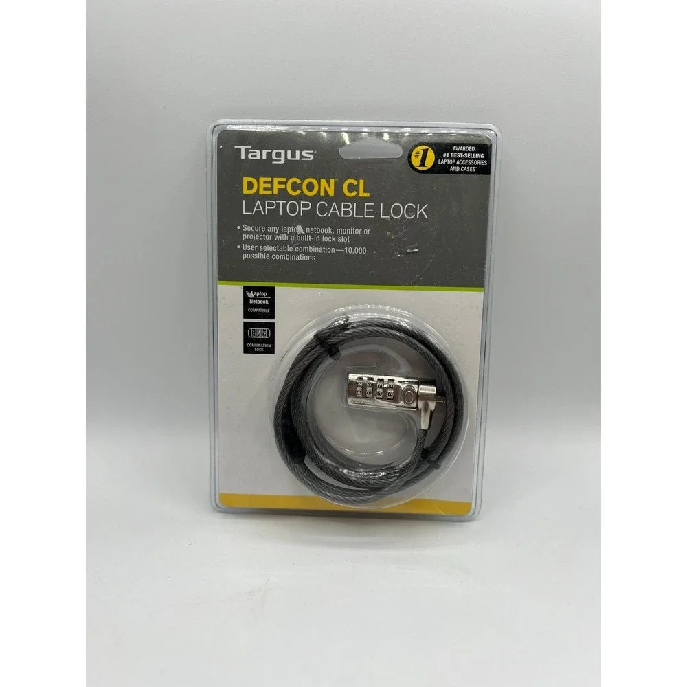 Targus Defcon CL Laptop Cable Combination Lock PA410U1 w 6.5 Feet Cable